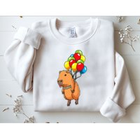 Capybara Giant Cavy Rodent With Balloons Capybara Sweatshirt