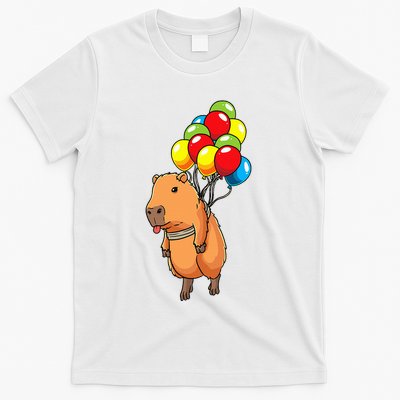 Capybara Giant Cavy Rodent With Balloons Capybara T-Shirt