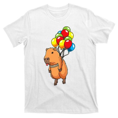 Capybara Giant Cavy Rodent With Balloons Capybara T-Shirt