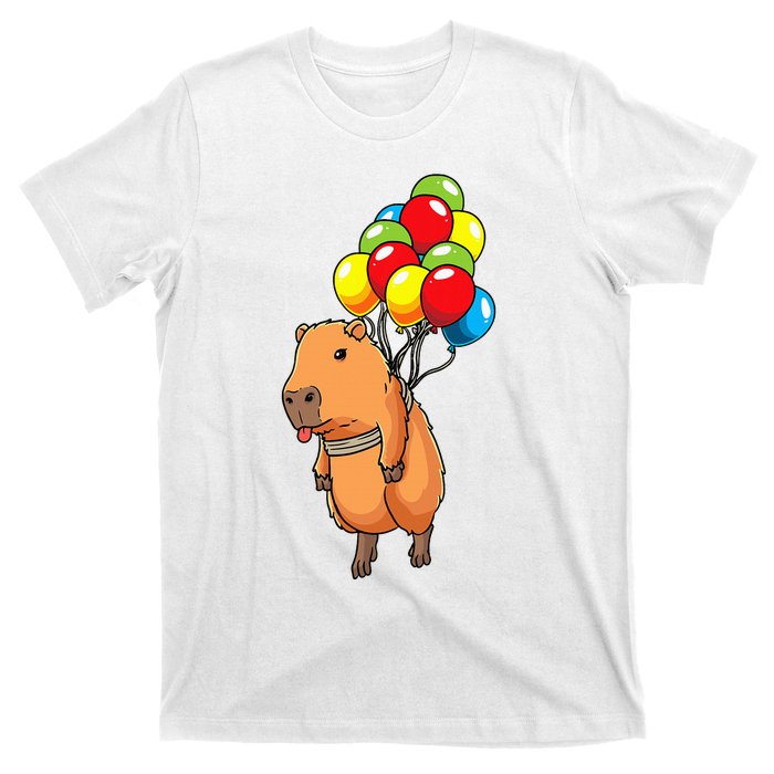 Capybara Giant Cavy Rodent With Balloons Capybara T-Shirt