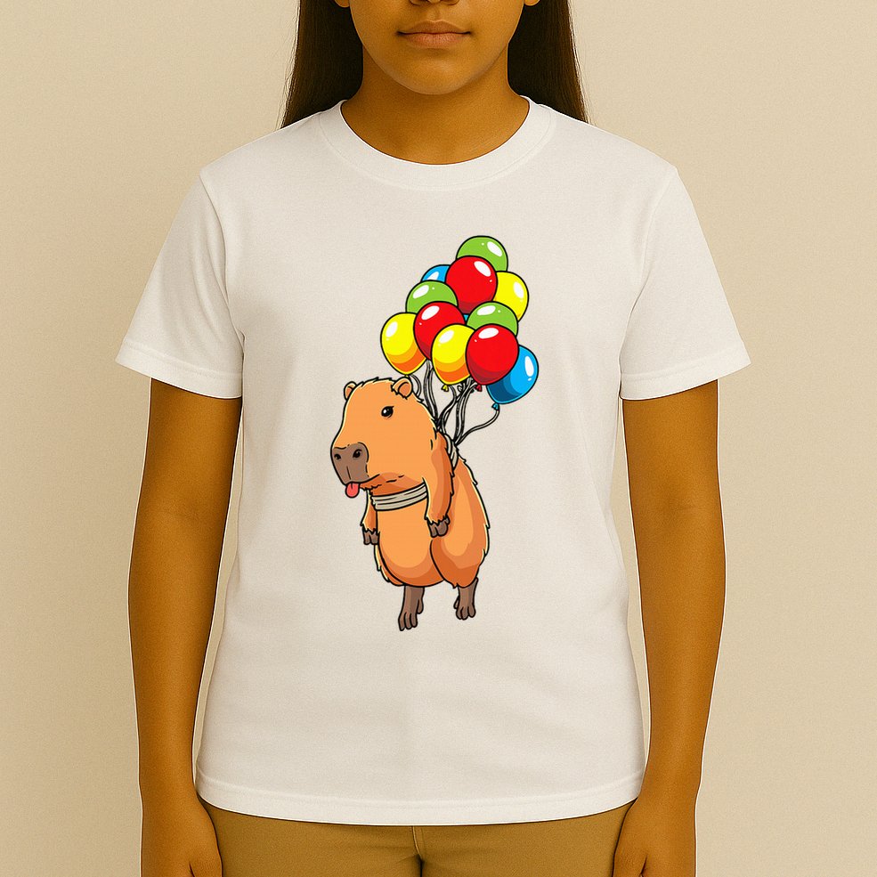 Capybara Giant Cavy Rodent With Balloons Capybara T-Shirt