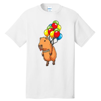 Capybara Giant Cavy Rodent With Balloons Capybara Tall T-Shirt