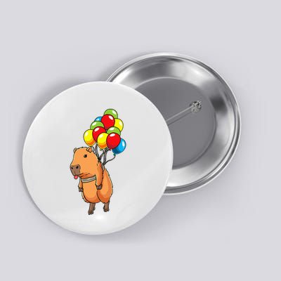Capybara Giant Cavy Rodent With Balloons Capybara Button
