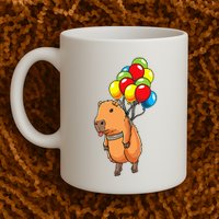 Capybara Giant Cavy Rodent With Balloons Capybara Mug