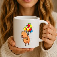 Capybara Giant Cavy Rodent With Balloons Capybara Mug