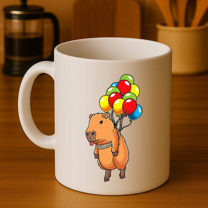 Capybara Giant Cavy Rodent With Balloons Capybara Mug
