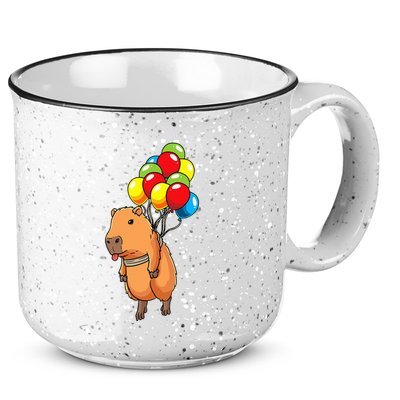 Capybara Giant Cavy Rodent With Balloons Capybara 15oz Campfire Ceramic Mug