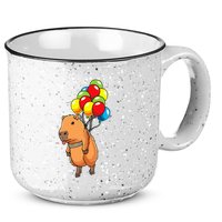 Capybara Giant Cavy Rodent With Balloons Capybara 15oz Campfire Ceramic Mug