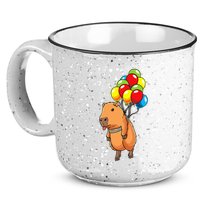 Capybara Giant Cavy Rodent With Balloons Capybara 15oz Campfire Ceramic Mug