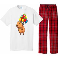 Capybara Giant Cavy Rodent With Balloons Capybara Pajama Set