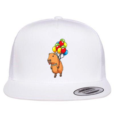 Capybara Giant Cavy Rodent With Balloons Capybara Flatbill Hat