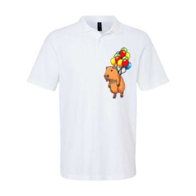 Capybara Giant Cavy Rodent With Balloons Capybara Softstyle Adult Sport Polo