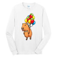 Capybara Giant Cavy Rodent With Balloons Capybara Tall Long Sleeve T-Shirt