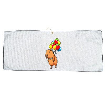 Capybara Giant Cavy Rodent With Balloons Capybara Large Microfiber Waffle Golf Towel