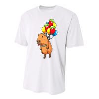 Capybara Giant Cavy Rodent With Balloons Capybara Performance Sprint T-Shirt