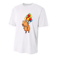 Capybara Giant Cavy Rodent With Balloons Capybara Youth Performance Sprint T-Shirt