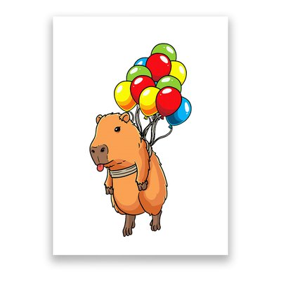 Capybara Giant Cavy Rodent With Balloons Capybara Poster