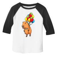 Capybara Giant Cavy Rodent With Balloons Capybara Toddler Fine Jersey T-Shirt