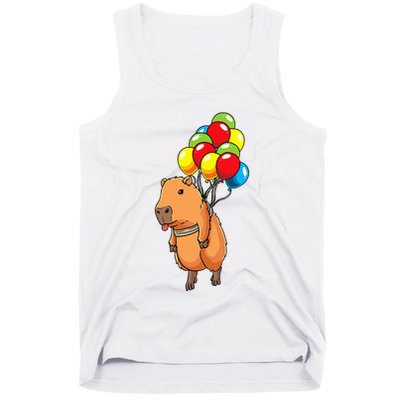 Capybara Giant Cavy Rodent With Balloons Capybara Tank Top