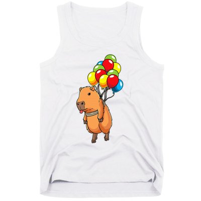 Capybara Giant Cavy Rodent With Balloons Capybara Tank Top