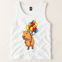 Capybara Giant Cavy Rodent With Balloons Capybara Tank Top