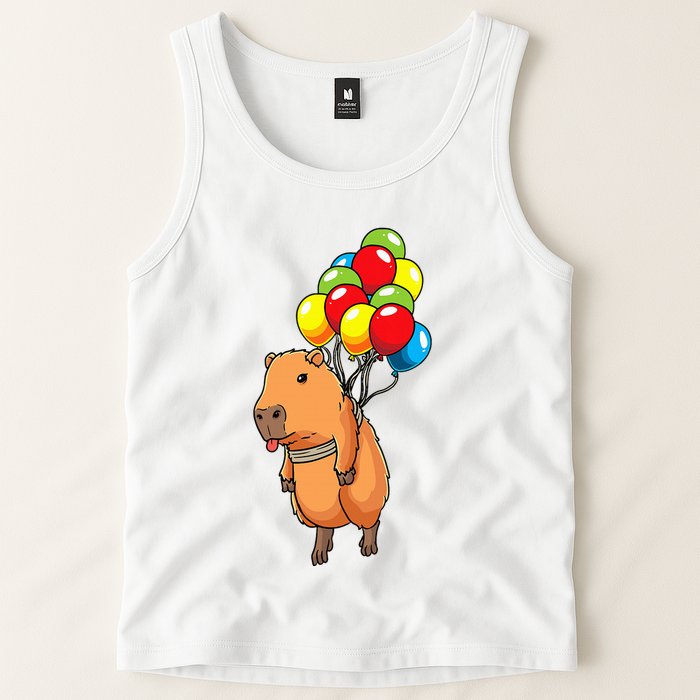 Capybara Giant Cavy Rodent With Balloons Capybara Tank Top