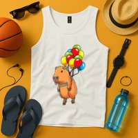 Capybara Giant Cavy Rodent With Balloons Capybara Tank Top