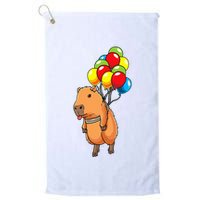 Capybara Giant Cavy Rodent With Balloons Capybara Golf Towel