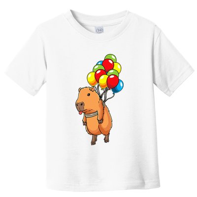 Capybara Giant Cavy Rodent With Balloons Capybara Toddler T-Shirt