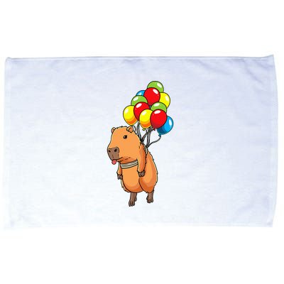 Capybara Giant Cavy Rodent With Balloons Capybara Microfiber Hand Towel