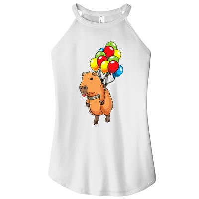 Capybara Giant Cavy Rodent With Balloons Capybara Women's Perfect Tri Rocker Tank