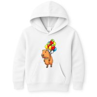 Capybara Giant Cavy Rodent With Balloons Capybara Kids Hoodie