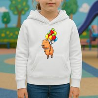 Capybara Giant Cavy Rodent With Balloons Capybara Kids Hoodie