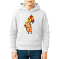 Capybara Giant Cavy Rodent With Balloons Capybara Kids Hoodie