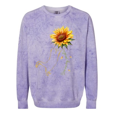 Cat Graphic Cat Sunflower Cat Sunshine Cat Lover Colorblast Crewneck Sweatshirt