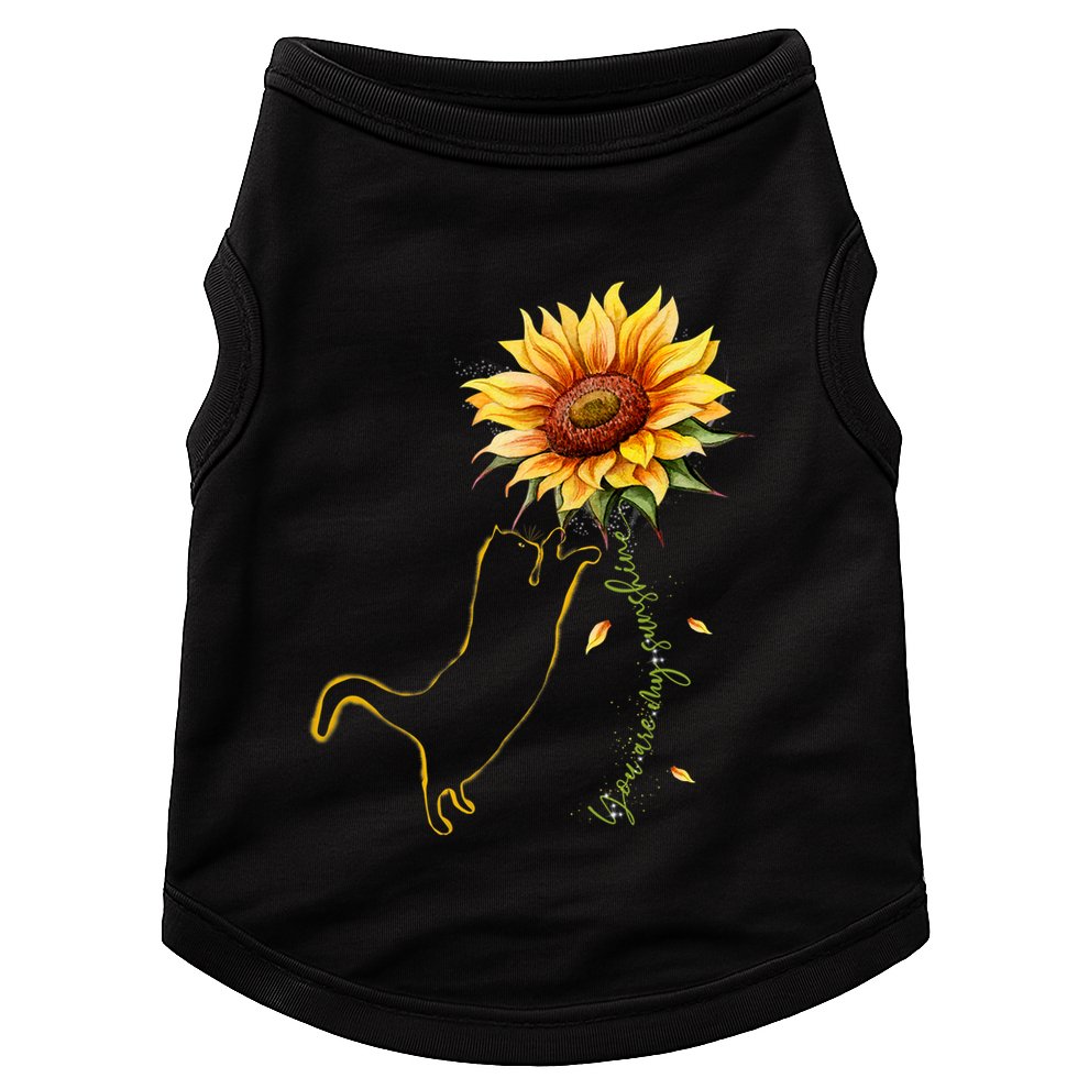 Cat Graphic Cat Sunflower Cat Sunshine Cat Lover Doggie Tank