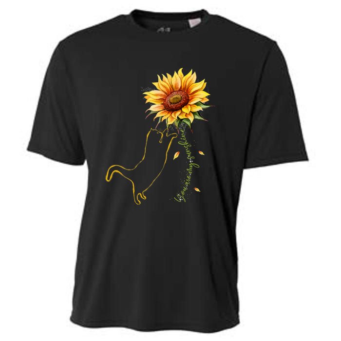 Cat Graphic Cat Sunflower Cat Sunshine Cat Lover Cooling Performance Crew T-Shirt