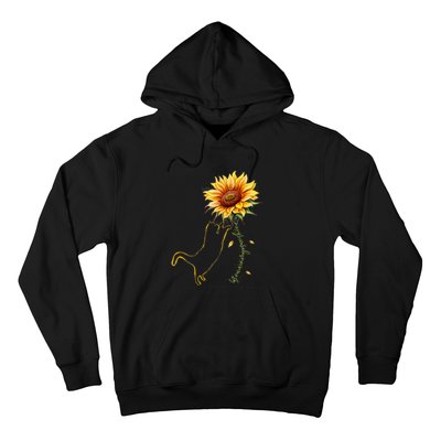 Cat Graphic Cat Sunflower Cat Sunshine Cat Lover Hoodie