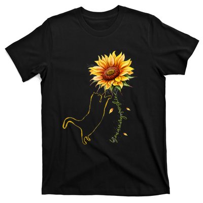 Cat Graphic Cat Sunflower Cat Sunshine Cat Lover T-Shirt