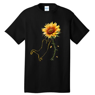 Cat Graphic Cat Sunflower Cat Sunshine Cat Lover Tall T-Shirt