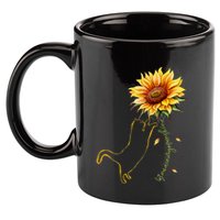 Cat Graphic Cat Sunflower Cat Sunshine Cat Lover 11oz C Handle Ceramic Mug