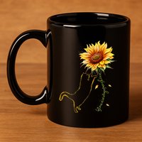 Cat Graphic Cat Sunflower Cat Sunshine Cat Lover 11oz C Handle Ceramic Mug
