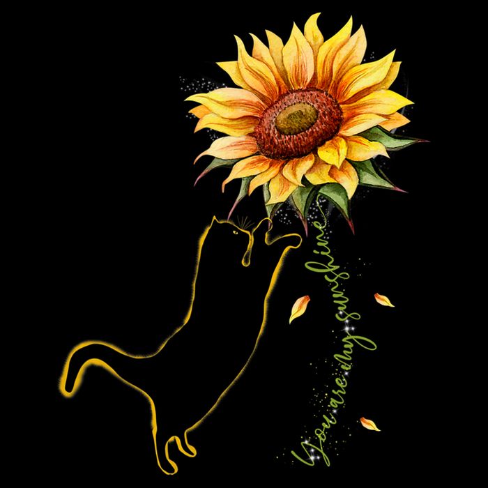 Cat Graphic Cat Sunflower Cat Sunshine Cat Lover Drawstring Bag