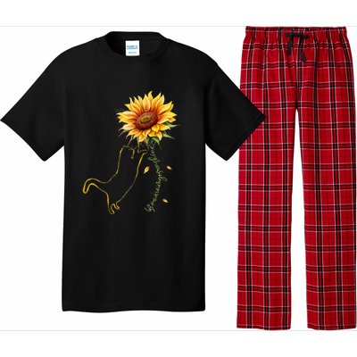 Cat Graphic Cat Sunflower Cat Sunshine Cat Lover Pajama Set