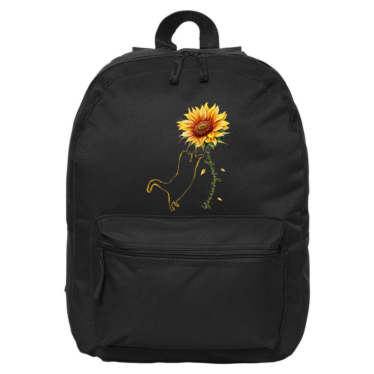 Cat Graphic Cat Sunflower Cat Sunshine Cat Lover 16 in Basic Backpack