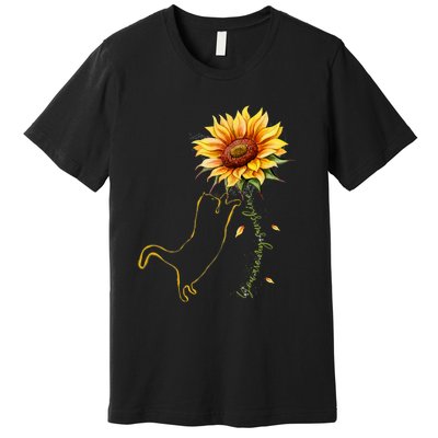 Cat Graphic Cat Sunflower Cat Sunshine Cat Lover Premium T-Shirt