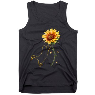 Cat Graphic Cat Sunflower Cat Sunshine Cat Lover Tank Top