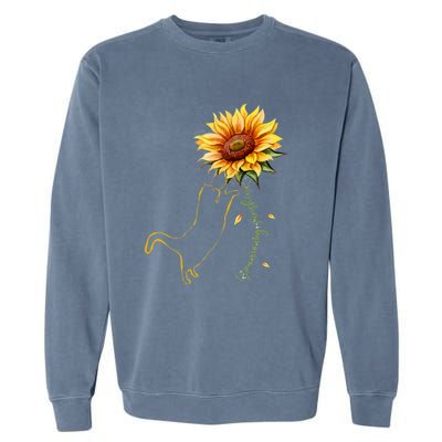 Cat Graphic Cat Sunflower Cat Sunshine Cat Lover Garment-Dyed Sweatshirt