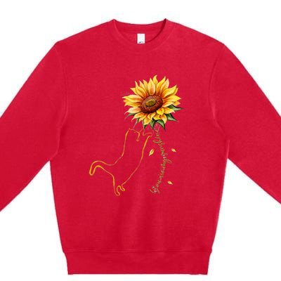 Cat Graphic Cat Sunflower Cat Sunshine Cat Lover Premium Crewneck Sweatshirt