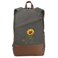 Cat Graphic Cat Sunflower Cat Sunshine Cat Lover Cotton Canvas Backpack